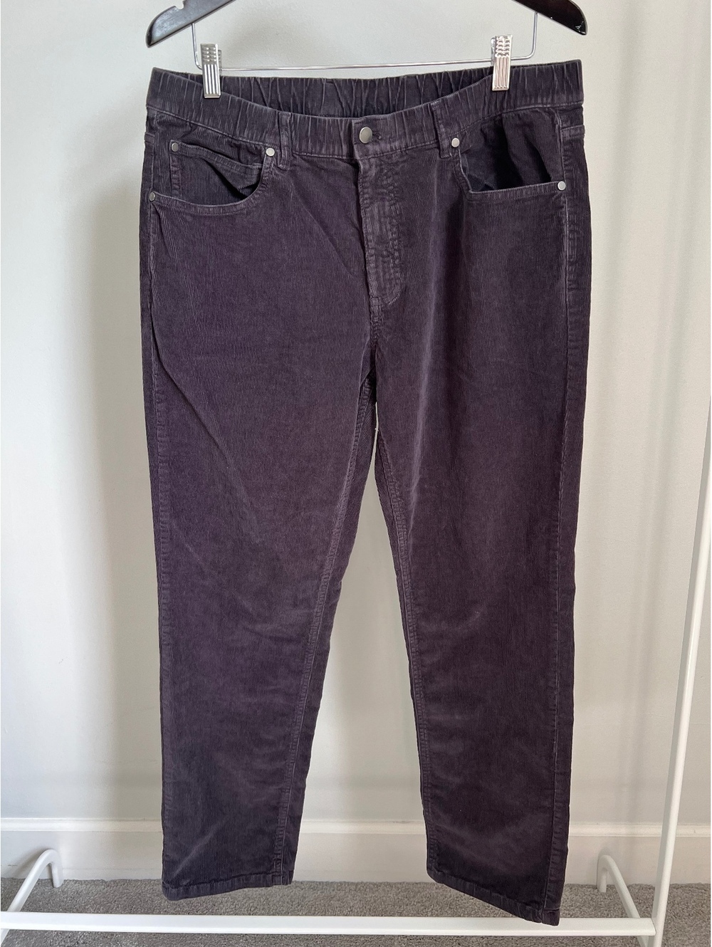 Bearbottom Men’s Corduroy Pants XL 30 Charcoal Gray Stretch Elastic Waist